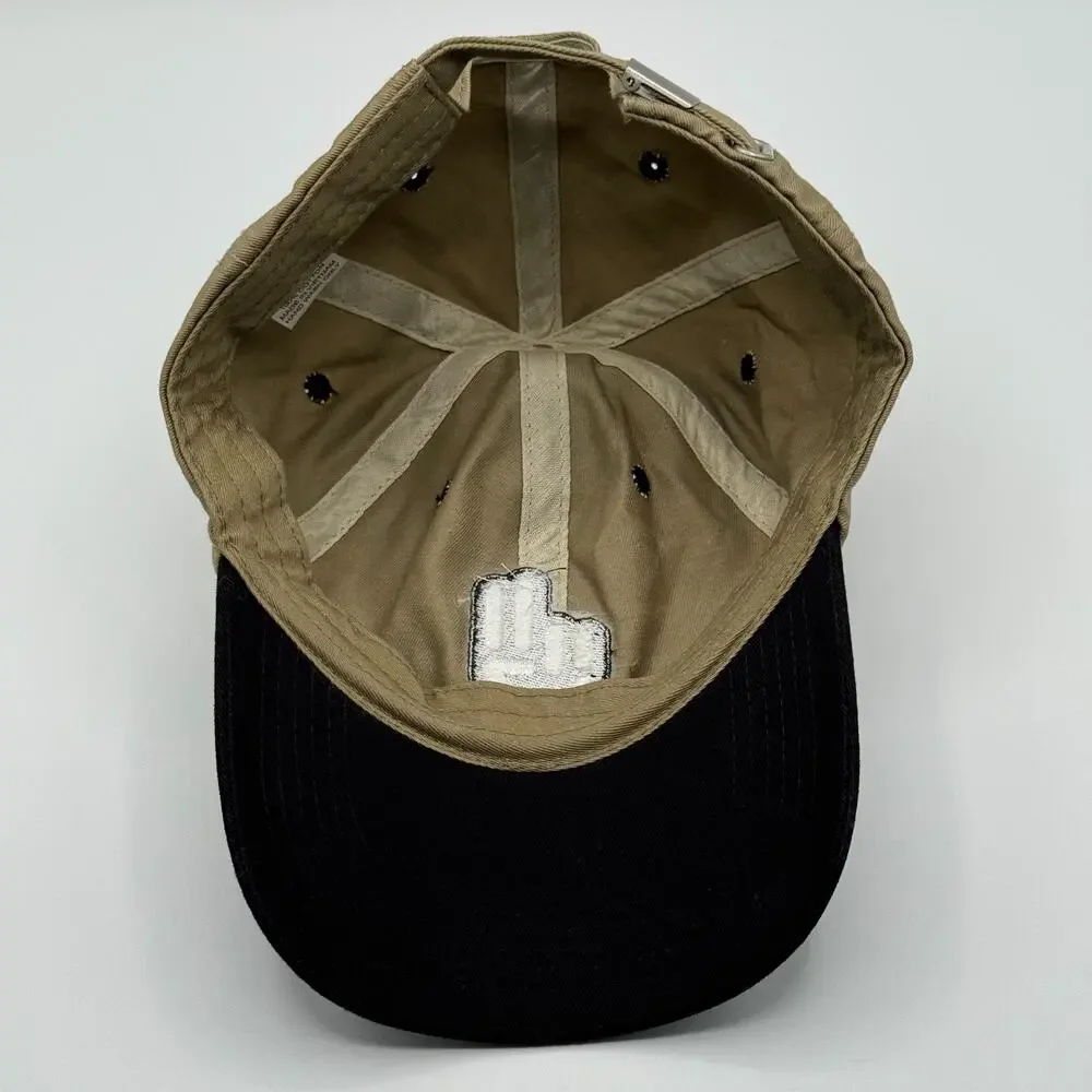 Jeep Wave Twill Embroidered Hat Cap Adjustable Strap Back Khaki Black